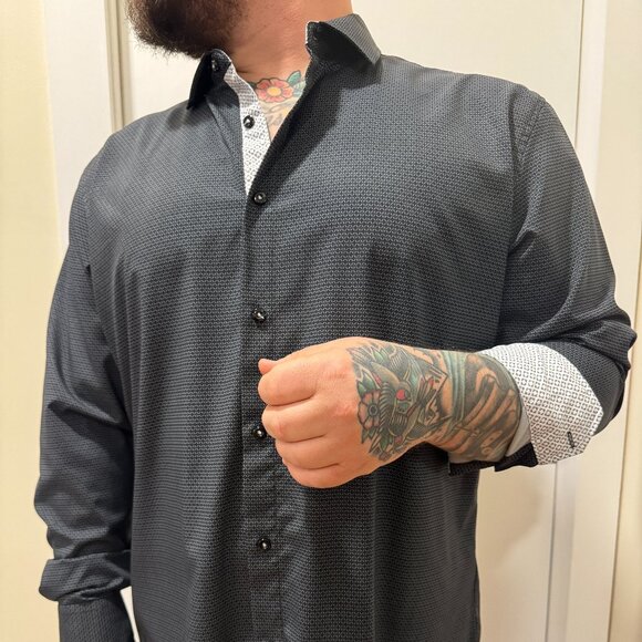 Alex Vando Other - ACTION-friendly, Printed Dress Shirt with classy inner cuffs for a sexy look